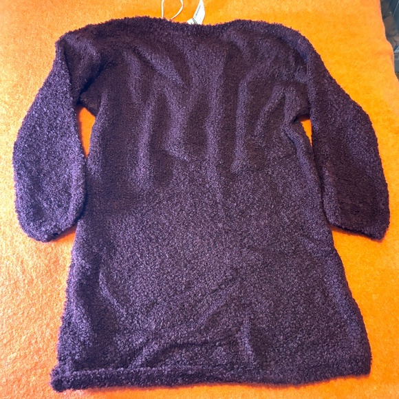 Burgundy touch of wool boucle long sleeves nightshirt lounge dress made in Italy - Picture 10 of 11